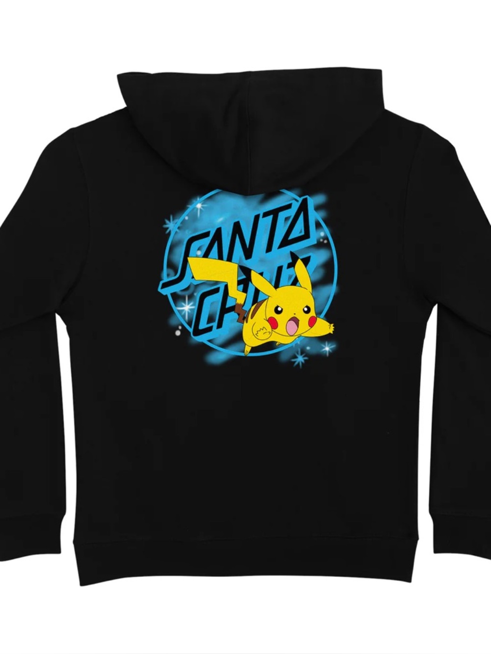 Santa Cruz x Pokémon Youth XL Pikachu Spray Dot Pullover Hoodie - Black